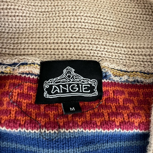 Angie Multi-Stripe Shawl Collar Cardigan Aztec Southwest Boho - Picture 5 of 9